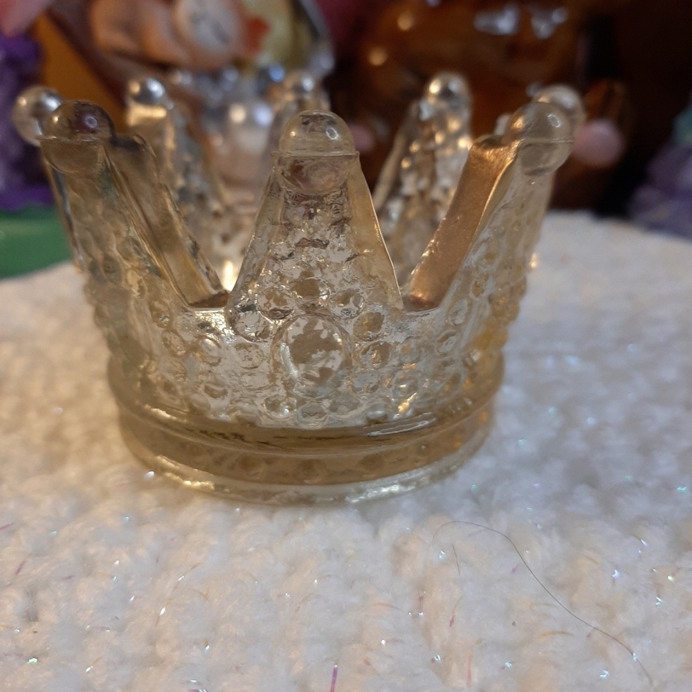 Glass Crown Decorative Accent - Clear